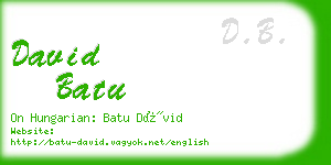 david batu business card